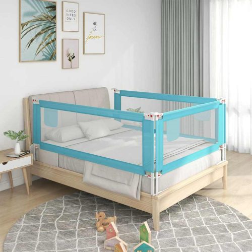 Sponda Letto Di Sicurezza Per Bambini Blu 90×25 Cm In Tessuto