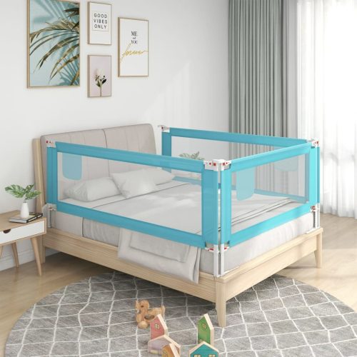 Sponda Letto Di Sicurezza Per Bambini Blu 190×25 Cm In Tessuto