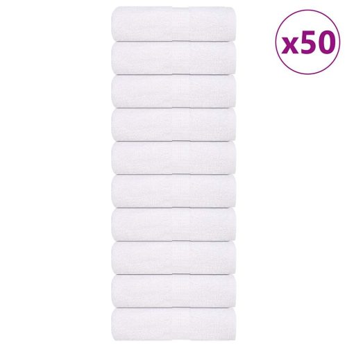 Asciugamani Ospiti 50 Pz Bianco 30x50cm 360 G/m² 100% Cotone