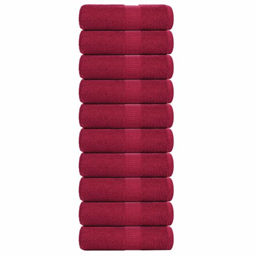 Asciugamani Ospiti 10 Pz Bordò 30×50 Cm 360 G/m² 100% Cotone