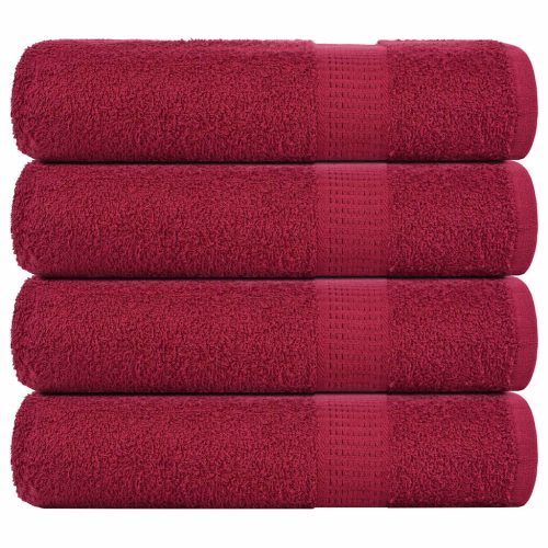 Asciugamani Da Bagno 4pz Bordeaux 100x150cm 360g/m² 100% Cotone