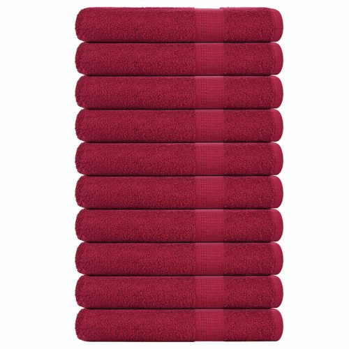 Asciugamani 10 Pz Bordeaux 100×200 Cm 360 G/m² 100% Cotone