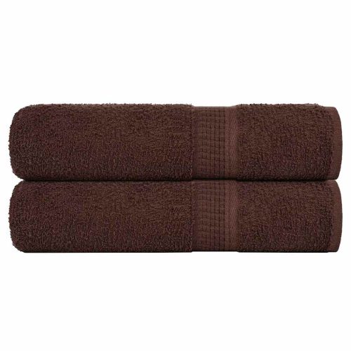 Asciugamani Da Bagno 2 Pz Marrone 100x150cm 360g/m² 100% Cotone