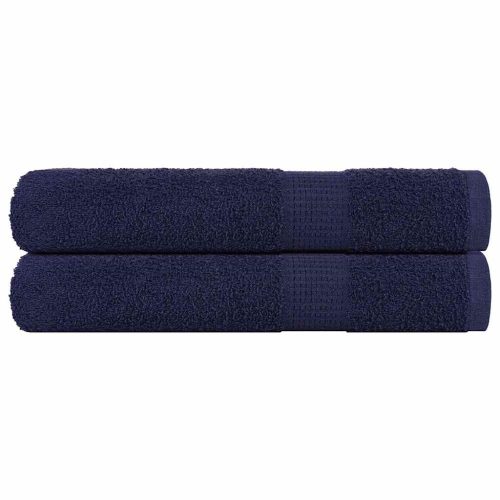 Asciugamani 2 Pz Blu Marino 100×200 Cm 360 G/m² 100% Cotone