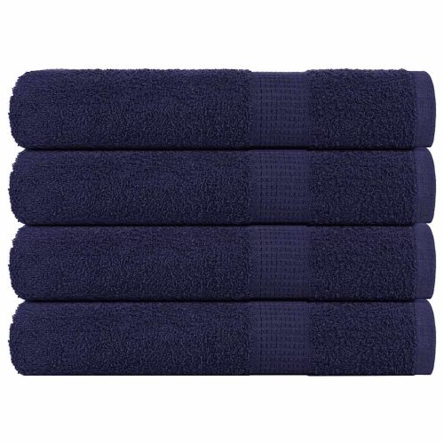 Asciugamani 4 Pz Blu Marino 100×200 Cm 360 G/m² 100% Cotone