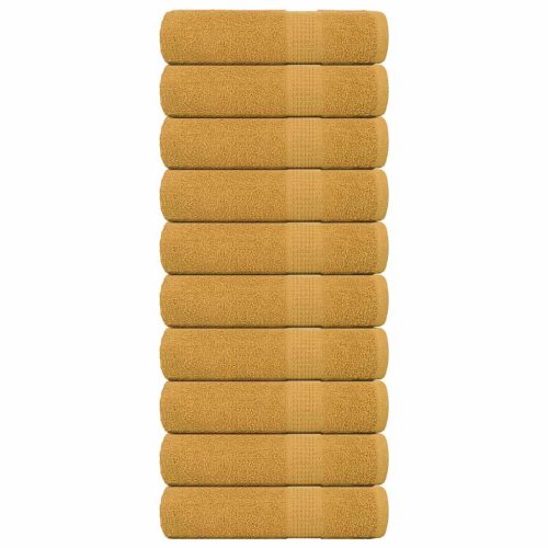 Asciugamani Da Bagno 10 Pz Oro 100x150cm 360 G/m² 100% Cotone