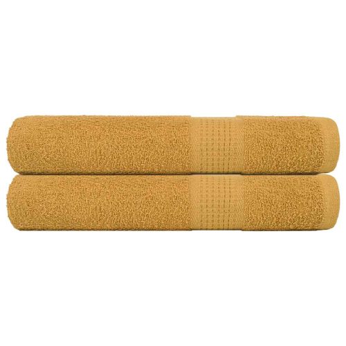 Asciugamani 2 Pz Oro 100×200 Cm 360 G/m² 100% Cotone