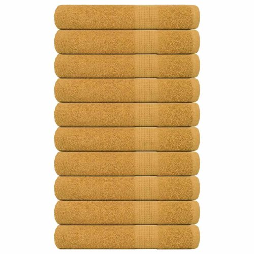 Asciugamani 10 Pz Oro 100×200 Cm 360 G/m² 100% Cotone