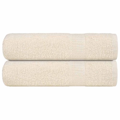 Asciugamani Doccia 2 Pz Crema 70×140 Cm 360 G/m² 100% Cotone