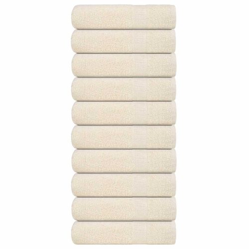 Asciugamani Da Bagno 10 Pz Crema 100x150cm 360 G/m² 100% Cotone