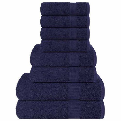 Set Asciugamani 8 Pz Blu Navy 360 Gsm 100% Cotone