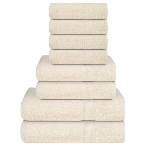 Set Asciugamani 8 Pz Crema 360 Gsm 100% Cotone