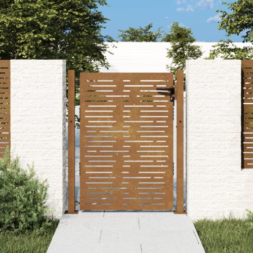 Cancello Da Giardino 105×130 Cm Acciaio Corten Design Quadrato