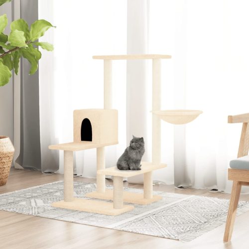 Albero Per Gatti Con Tiragraffi In Sisal Crema 94,5 cm