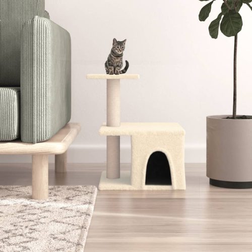 Albero Per Gatti Con Tiragraffi In Sisal Crema 48 cm