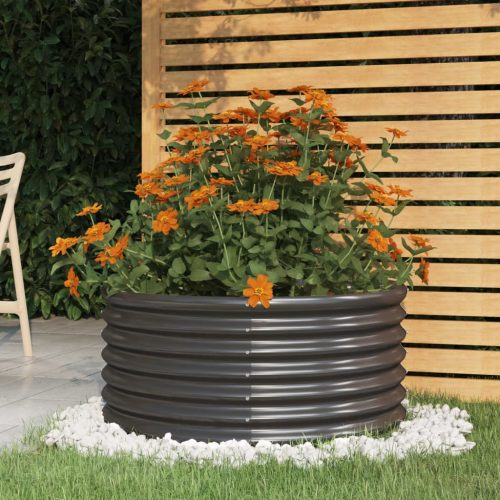 Vaso Giardino Acciaio Verniciato A Polvere 80x80x36cm Antracite