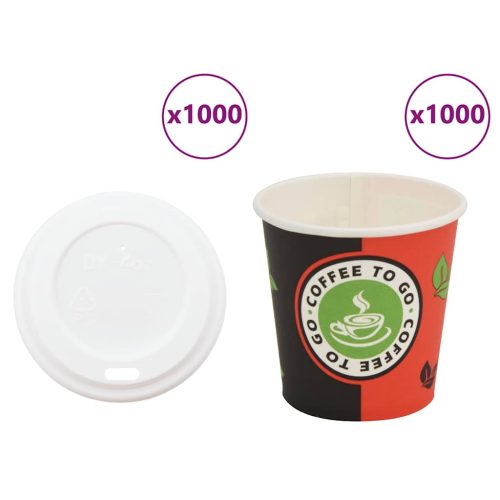 Tazze Da Caffè In Carta Con Coperchi 1000 Pz 4oz 120 ml