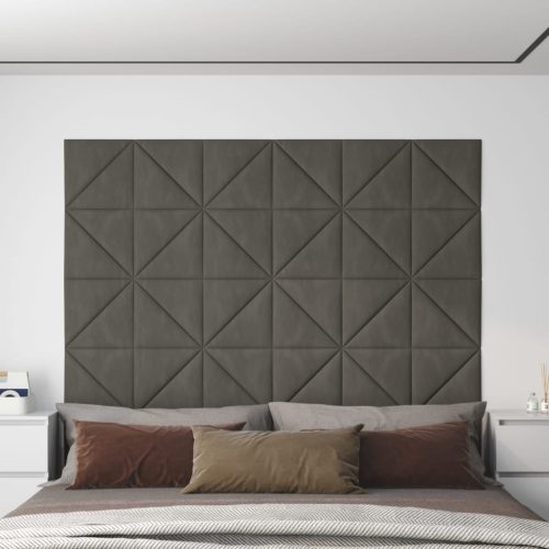 Pannelli Murali 12 Pz Grigio Scuro 30×30 Cm In Velluto 0,54 m²