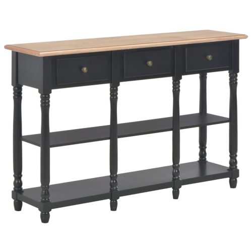 Tavolo Consolle Nero 110x30x76 Cm In Legno Multistrato