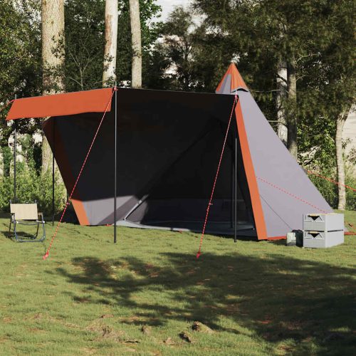 Tenda Familiare Tipi 6 Persone Grigia E Arancione Impermeabile