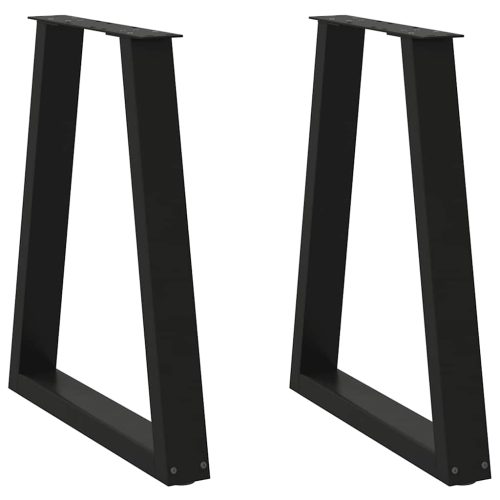 Gambe Tavolino Da Caffè A V 2 Pz Nero 60x(72-73) Cm In Acciaio