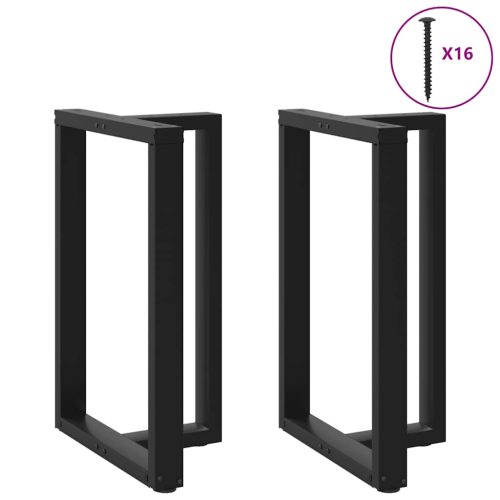 Gambe Tavolo Bar A Forma T 2 Pz Nero 60x35x(90-91) Cm Acciaio