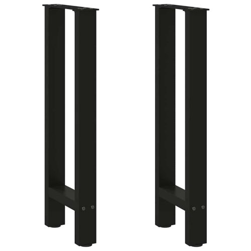 Gambe Per Tavolino Nero 2 Pz 38x(72-73) Cm Acciaio