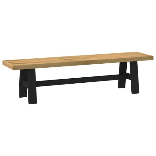 Panca Pranzo Noain Gambe A Forma A 180x40x45 Cm Legno Massello