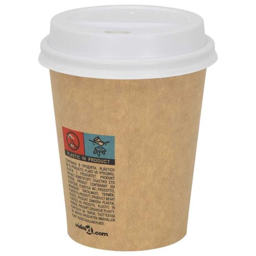 Coperchi Tazze Da Caffè Carta Ø80mm 8oz 1000 Pz Plastica Bianca