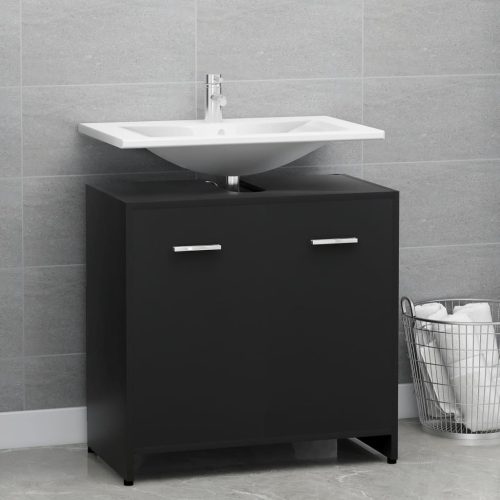 Mobile Da Bagno Nero 60x33x61 Cm In Legno Multistrato