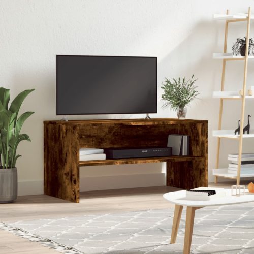 Mobile Porta Tv Rovere Fumo 80x40x40 Cm In Legno Multistrato