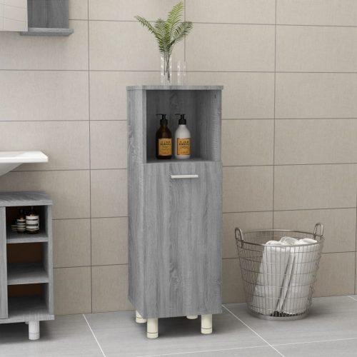 Armadietto Bagno Grigio Sonoma 30x30x95 Cm In Legno Multistrato