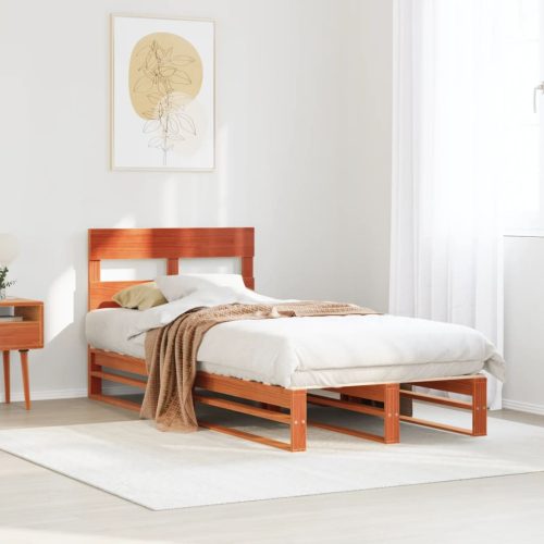 Letto Senza Materasso Marrone Cera 75×190 Cm In Legno Di Pino