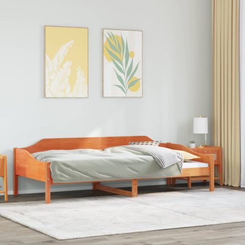 Letto Senza Materasso Marrone Cera 80×200 Cm Legno Di Pino