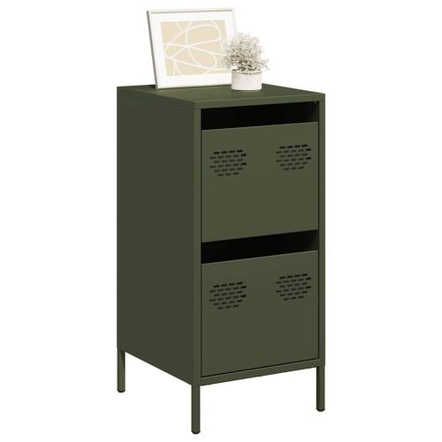 Credenza Verde Oliva 35x39x73,5 Cm In Acciaio Laminato A Freddo