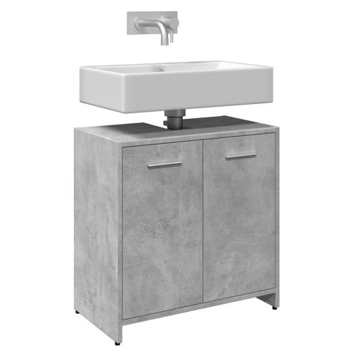 Mobile Lavabo Bagno Grigio Cemento 60x33x60cm Legno Multistrato