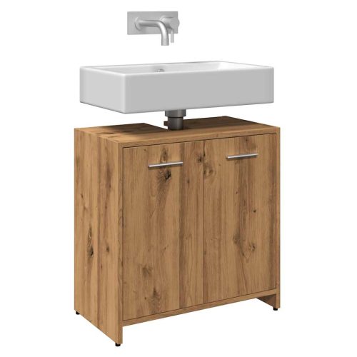 Mobile Lavabo Bagno Rovere Artigianale Legno Multistrato