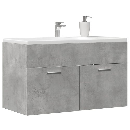 Mobile Lavabo Bagno Grigio Cemento 90×38,5×46 Cm Multistrato