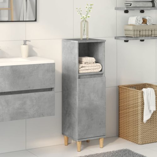 Armadietto Da Bagno Grigio Cemento 30x30x100 Cm In Truciolato