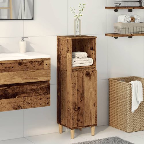 Armadietto Da Bagno Legno Antico 30x30x100 Cm In Truciolato