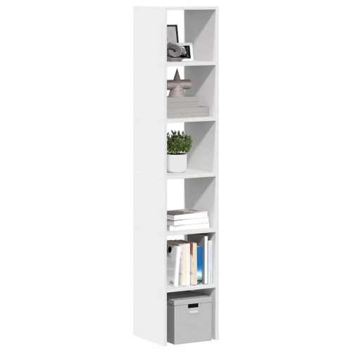 Librerie 2 Pz Impilabili Bianchi 30x30x80 Cm Legno Multistrato