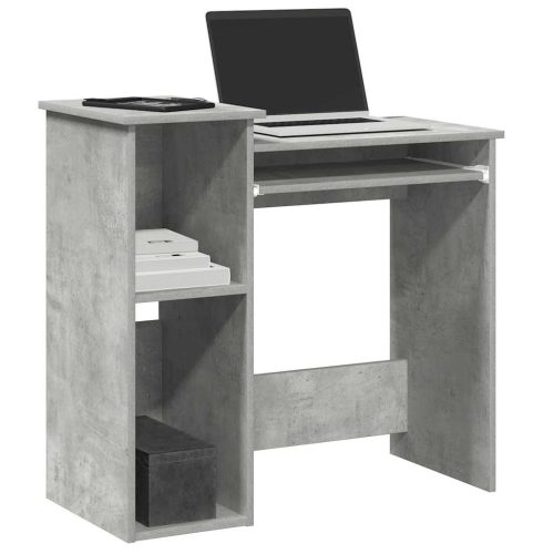 Scrivania Mensole Grigio Cemento 84x40x78 Cm Legno Multistrato