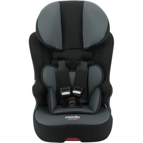 Seggiolino Auto Nania Race I Fix Isofix 76-140 Cm R129 – Da 3 A 10 Anni – Poggiatesta Regolabile – Base Inclinabile – Nero – Produzione Francese