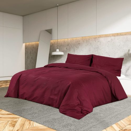 Set Copripiumino Bordeaux 260×240 Cm In Microfibra Leggera