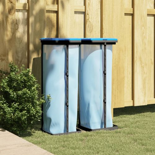 Porta Sacchi Spazzatura 2 Pz Nero E Blu 120 L In pp