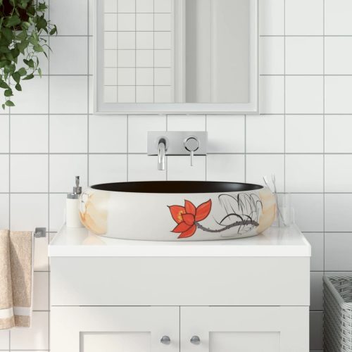 Lavabo Da Appoggio Multicolore Ovale 59x40x15 Cm Ceramica