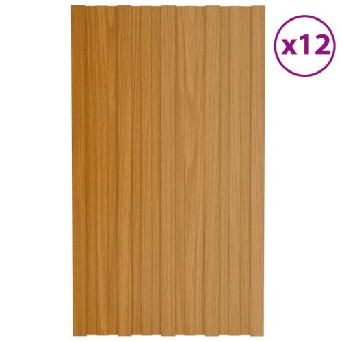 Pannelli Da Tetto 12 Pz In Acciaio Zincato Naturale 80×45 cm