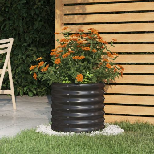 Vaso Giardino Acciaio Verniciato A Polvere 40x40x36cm Antracite