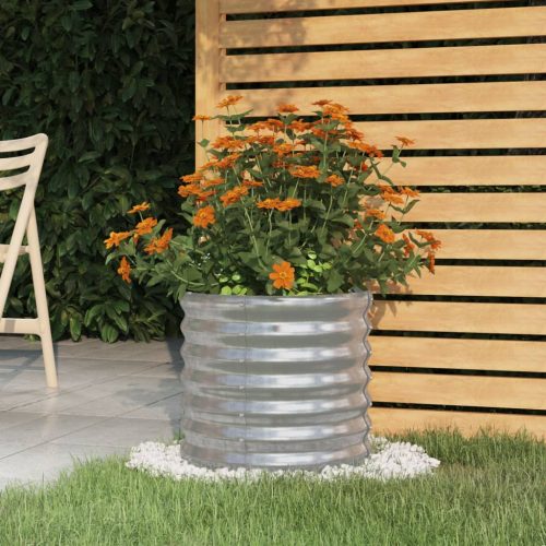 Vaso Giardino Acciaio Verniciato A Polvere 40x40x36 Cm Argento