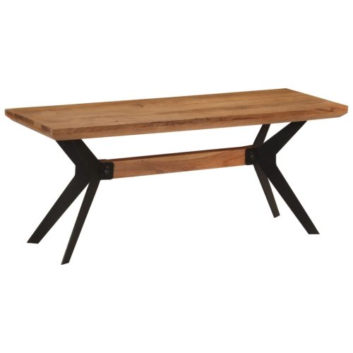 Panca Da Pranzo 110x40x46 Cm Legno Massello Di Acacia E Acciaio